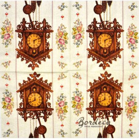 Serwetka decoupage seria HEIMAT stary zegar 33x33cm